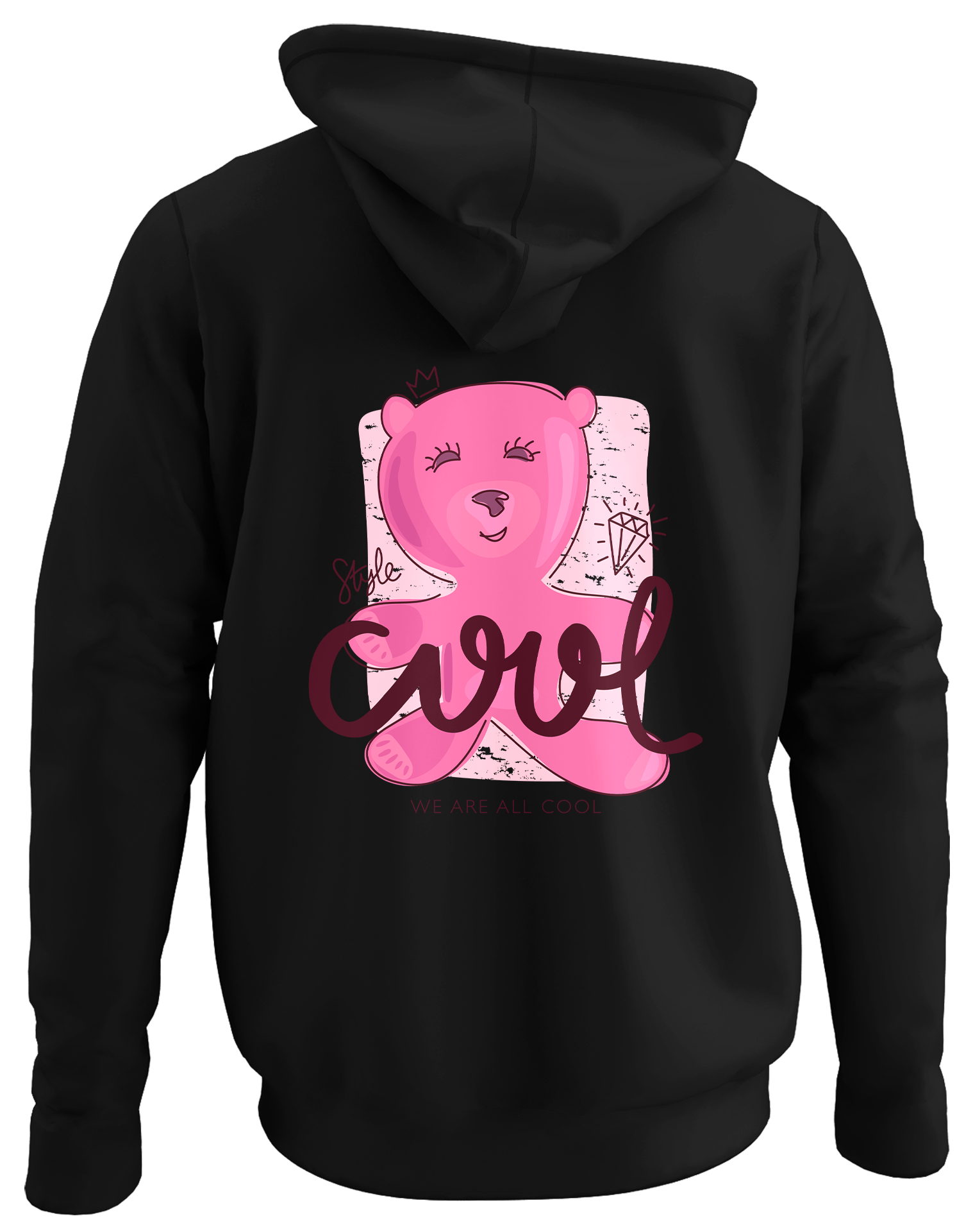 Alfaq Cool funy pink bear hoodie